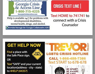Crisis Helpline Cards
