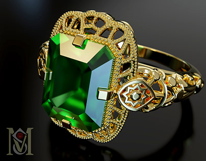 Creative emerald ring