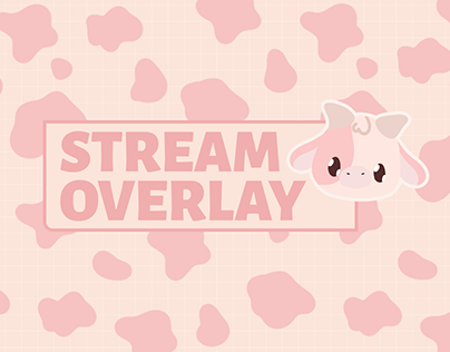 Twitch Stream Overlay - Pink Cow