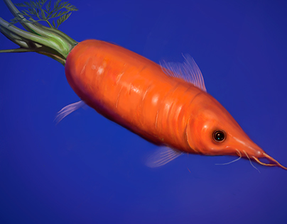 Fish-carrot drawing for Art Lebedev
