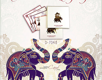 Unique Elephant Theme Wedding Invitation Cards