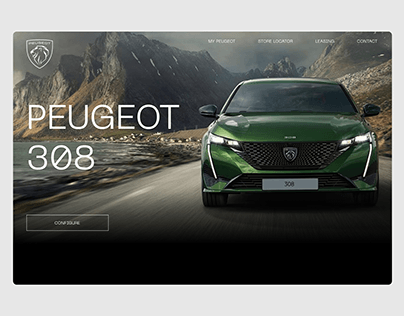 Peugeot 308 Landing Page Design Concept: Home Screen