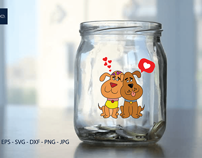 Love Dog couple Cute , Valentines Day