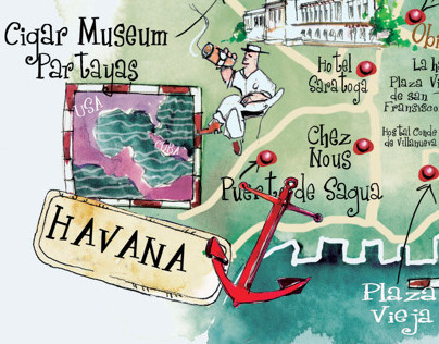 art maps Havana St Barts Bermuda Dominican Rep.