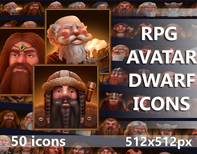 RPG Avatar Dwarf Icons
