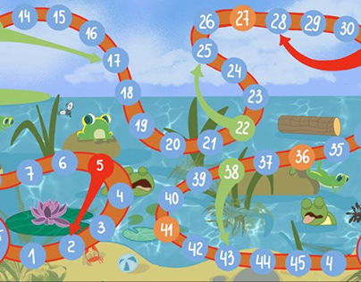 Настольная игра-ходилка , для детей 3+ «Остров лягушек»