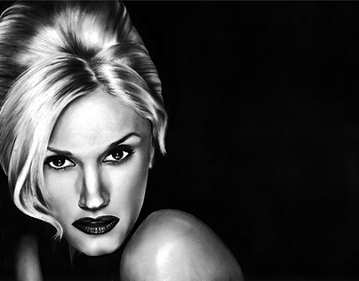 Gwen Stefani (dry brush painting)