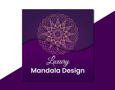 Vector Pattern Mandala Design on Violet Background