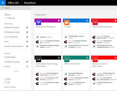 Prototype Insight Science MS Office 365 Sharepoint site