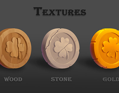 Textures: wood, stone, gold