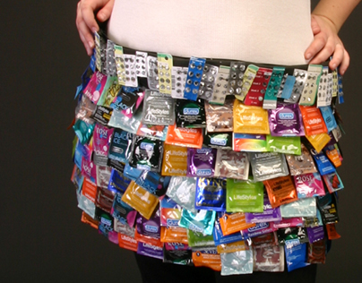 Wearable Sculpture: Condom Skirt