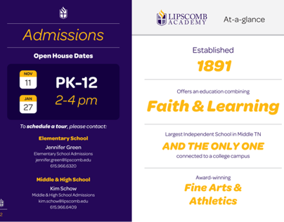 Lipscomb Academy Admissions Viewbook