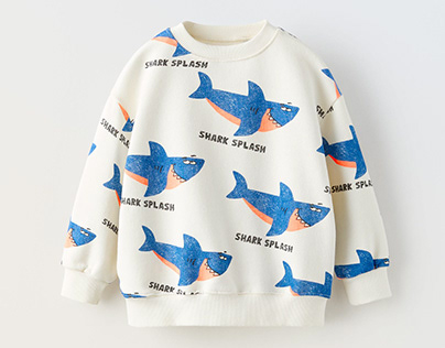 Zara Boy 1-6 SS24 - Shark Splash sweatshirt