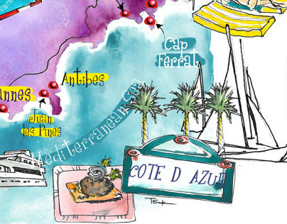 Maps of Provence and Corsica-Cannes Antibes Marseille