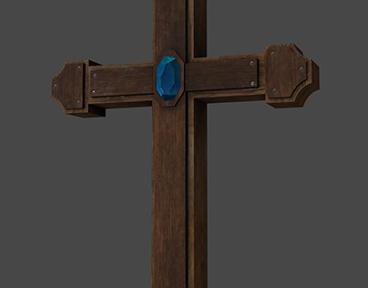 crucifix low poly model for videogame