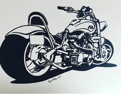 Chopper Illustration in Pen & Ink