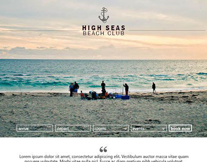 High Seas Beach Club Homepage Design
