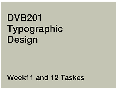 DVB202 Week 11 & 12 Tasks