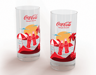 Coca-Cola Company Promotional Glass Illustrations
