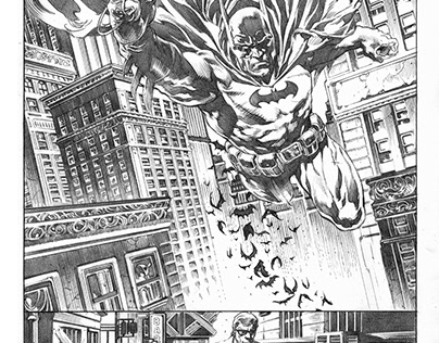 Sample of inking work on batman pages (Pg 1)