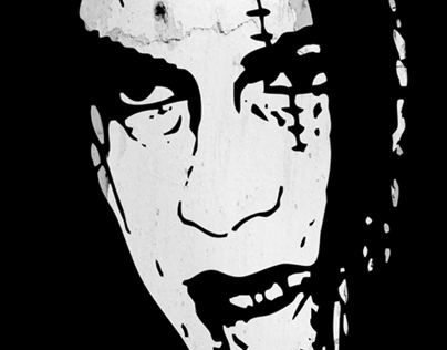 Bloody Scar Face - Cool Horror Grungy T-Shirt Design