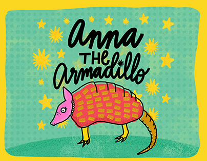 Anna the Armadillo Children's Book Illustration