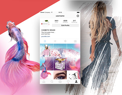 Instagram profile for cosmetic brand