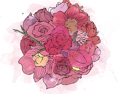 Hand drawn flower bouquet