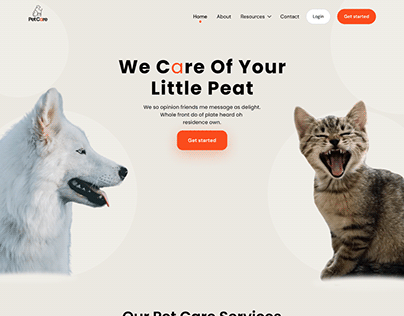Pet Care Web Landing Page