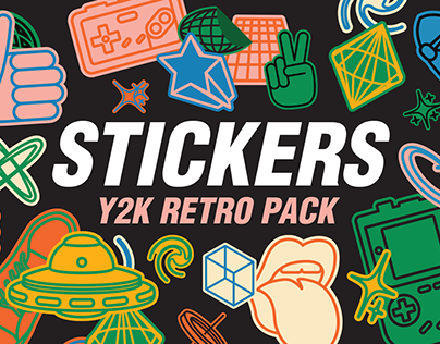 25 Y2K Stickers Retro Pack