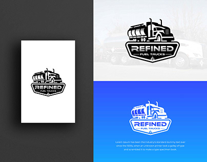 Refined fuel trucks logo. Transport logo design.