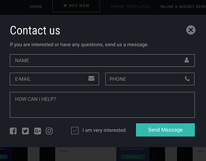 Contact Us Form popup
