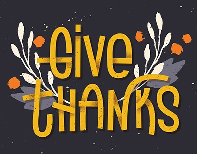 Give thanks. Thanksgiving greeting card