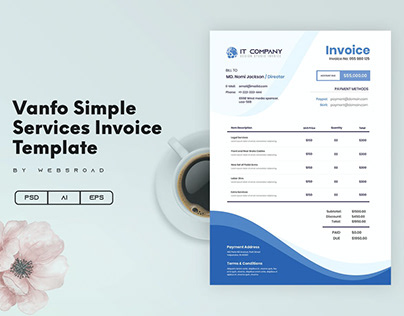 Vanfo Simple Services Invoice Template | Websroad