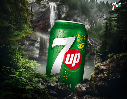 7up Product in Manipulated Background