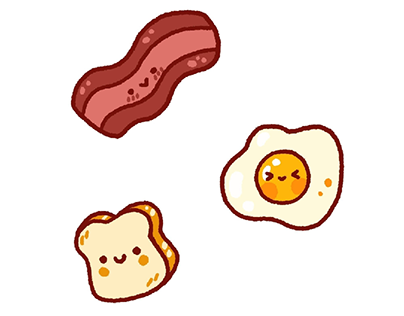 bacon, egg and toast breakfast buddies