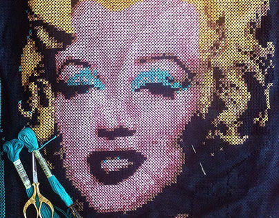 Cross stitch - Andy Warhol "Green Marilyn"