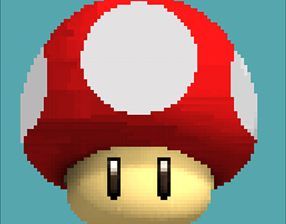 Pixel art do cogumelo do Mário