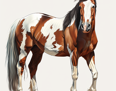 American Paint Horse Vector Make With (Midjourney AI)