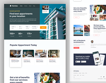Apartments finder website UI Product design
