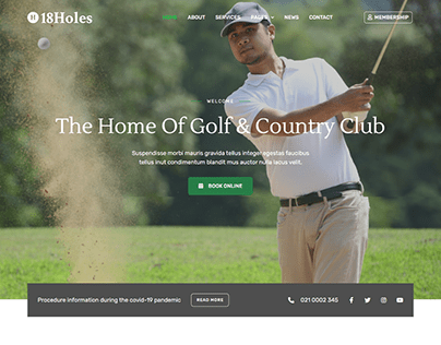 Golf & Country Club Wordpress website design