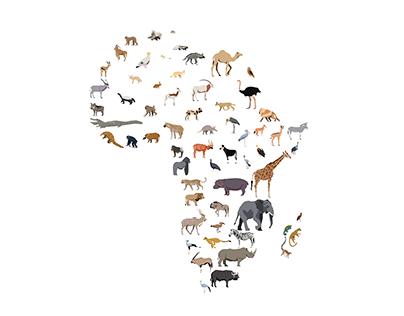 Map of African wildlife