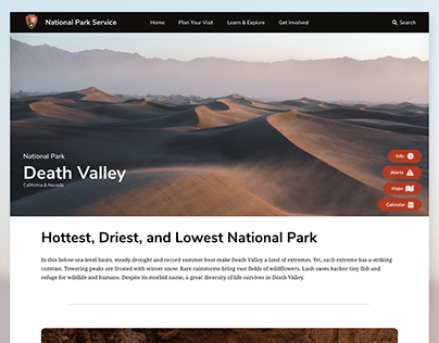 National Park Service Website Redesign Concept