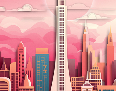 Pink Skyscrapers