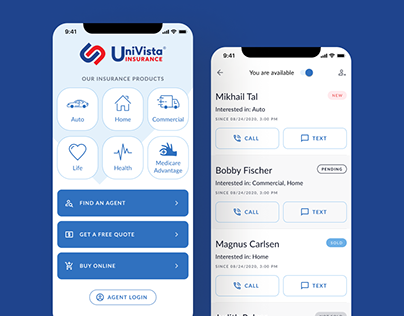 UI/UX for Univista Insurance App