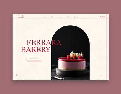 Concept of main page for bakery