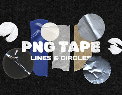 PNG TAPE lines & circles isolated shapes pack