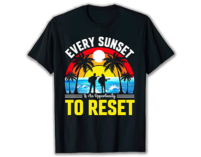 Summer T-shirt Design, Sunset T-shirt Design.