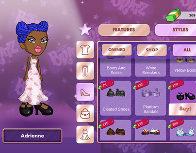 Art and UI for Bratz Mobile Game