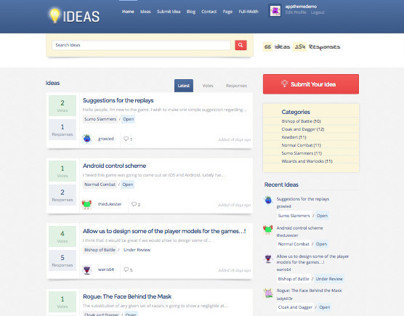 Ideas WordPress Customer Feedback Engine Theme